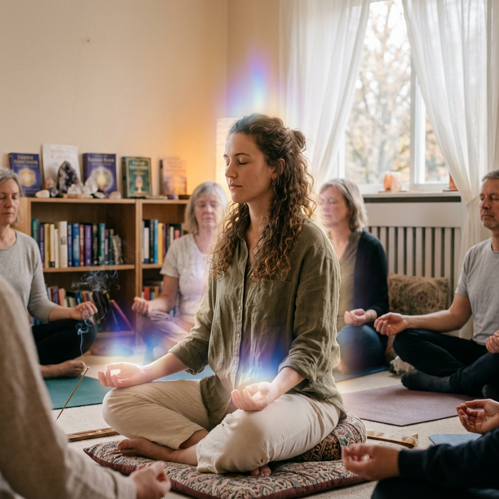 Personne en formation énergétique développant dons spirituels
